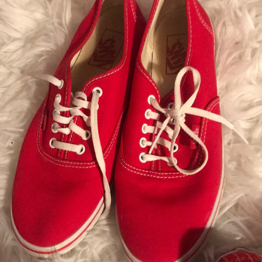 Red Vans Classic Low Top
